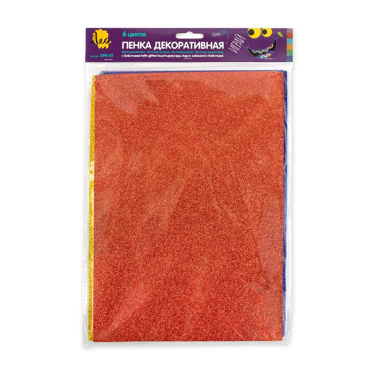 Пенка декоративная «Играй. Ассорти с блестками - 1», A4, 21x29,7 см, Лео — картинка 2