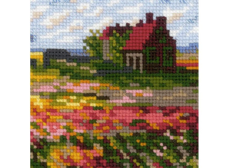 Набор для вышивания «Поле с тюльпанами» по мотивам картины К.Моне — картинка 4