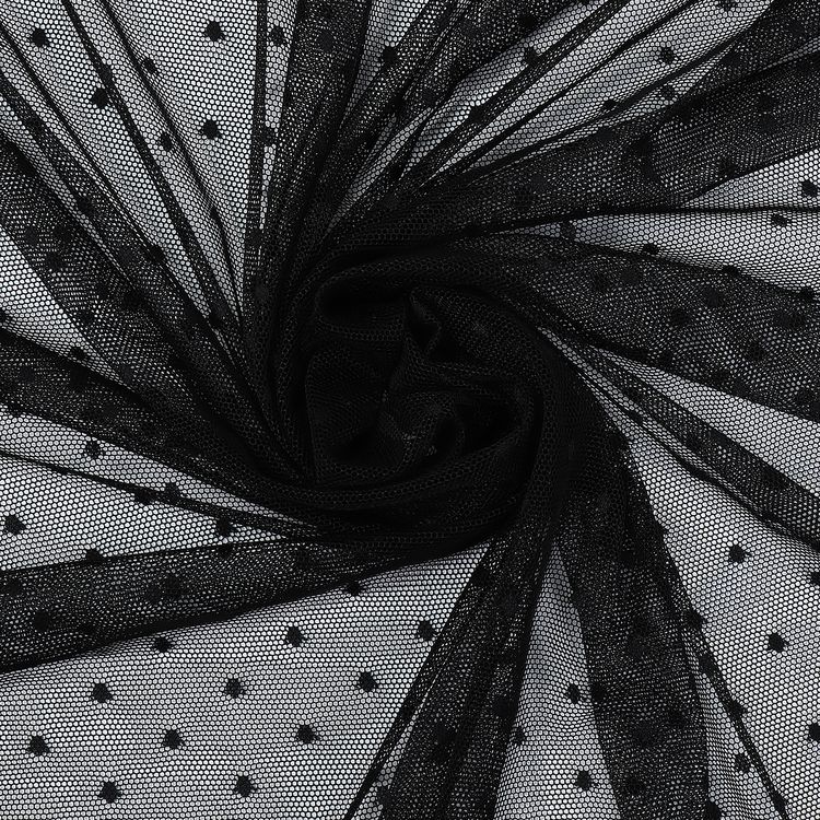 Сетка эластичная Мушка, 1 м х 160 см, 116 г/м², цвет: черный, KRUZHEVO