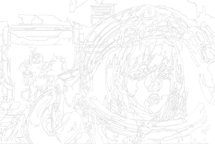 Картина по номерам «Among Us Амонг Ас: Арт с девушкой и монстром» — картинка 3