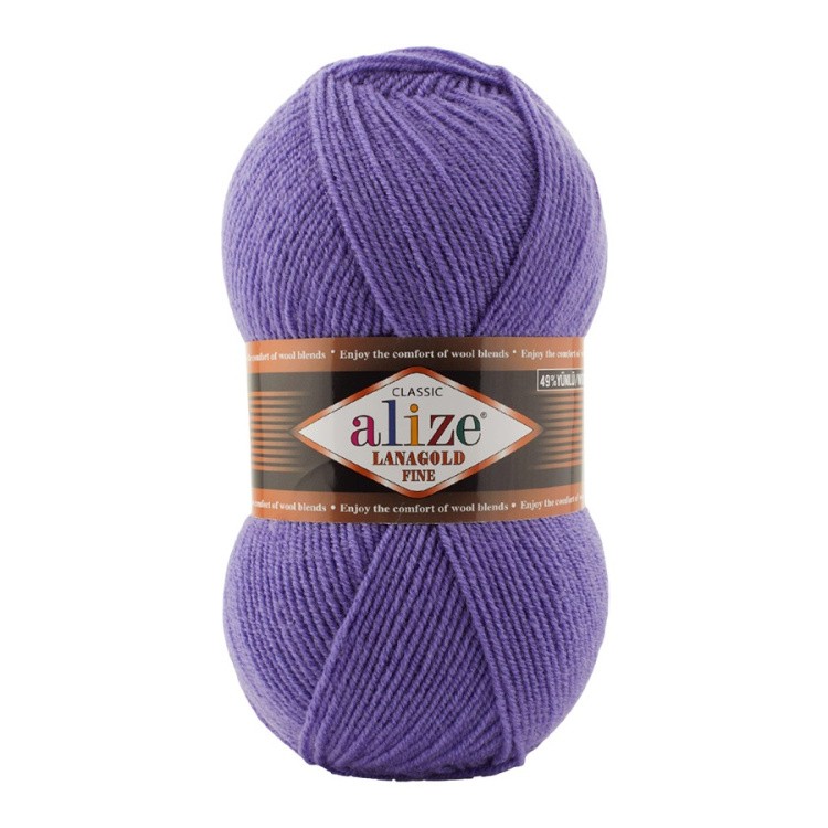 Пряжа ALIZE LanaGold Fine (Ализе Лана голд файн) (851), лаванда, 5 шт. по 100 г