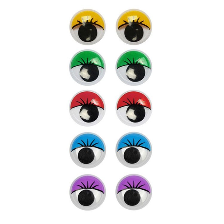 Глаза круглые с ресничками, 15 мм цвет: микс, 50 шт., Magic 4 Toys