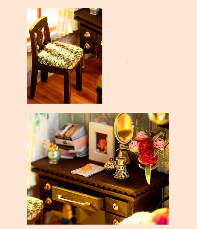 Набор для создания миниатюры (румбокс) «Парижская спальня» — картинка 5