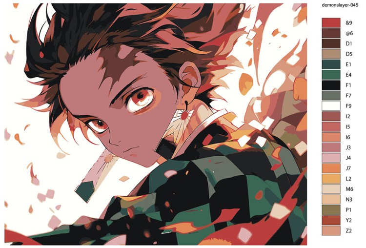 Картина по номерам «Клинок рассекающий демонов: Танджиро Камадо 6» — картинка 2