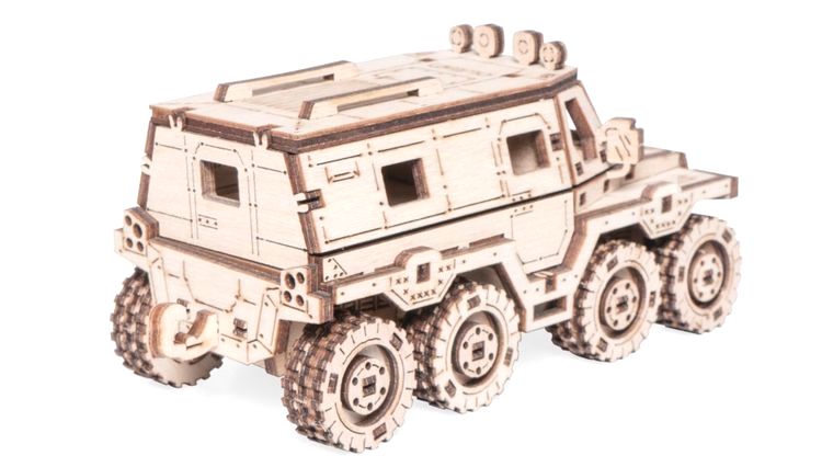 Деревянный конструктор, сборная модель Lemmo «Внедорожник Бархан» — картинка 4