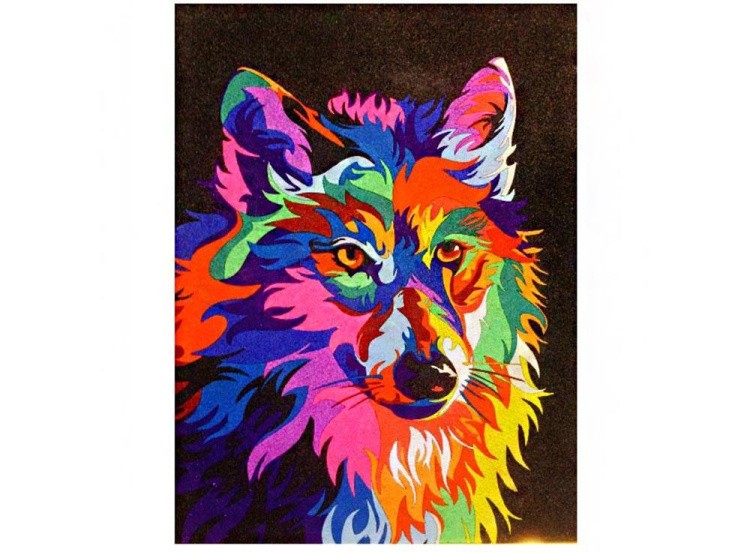 Картина цветным песком «Волк» — картинка 2