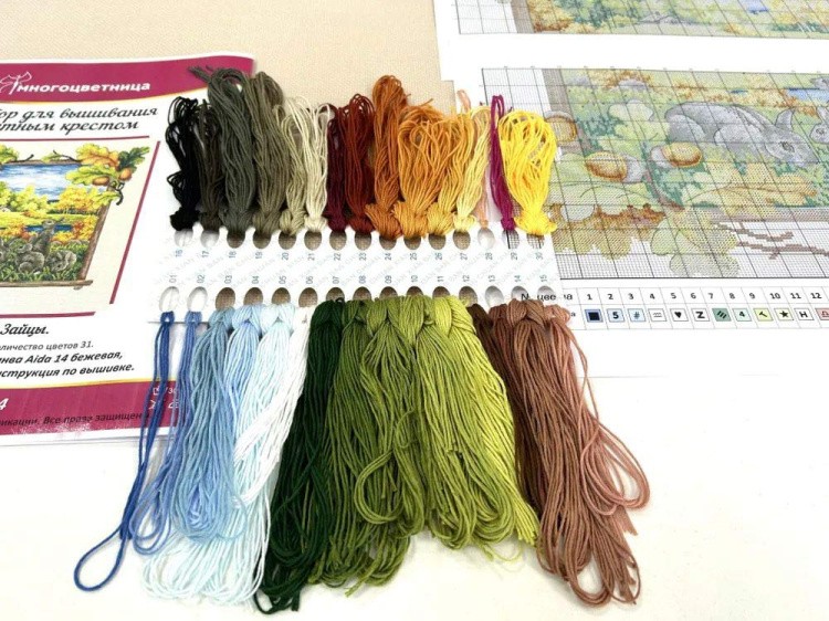 Набор для вышивания «Таежная семья. Зайцы» — картинка 7