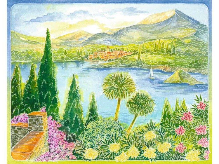 Картина акварелью по контурам «Морской пейзаж» — картинка 2