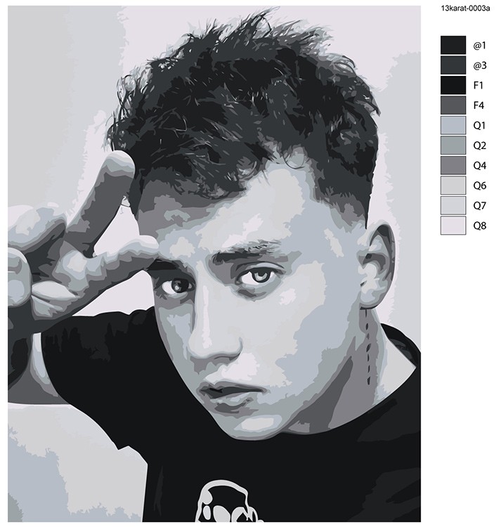 Картина по номерам «Поп-рок музыкант 13 тринадцать карат 3» — картинка 2