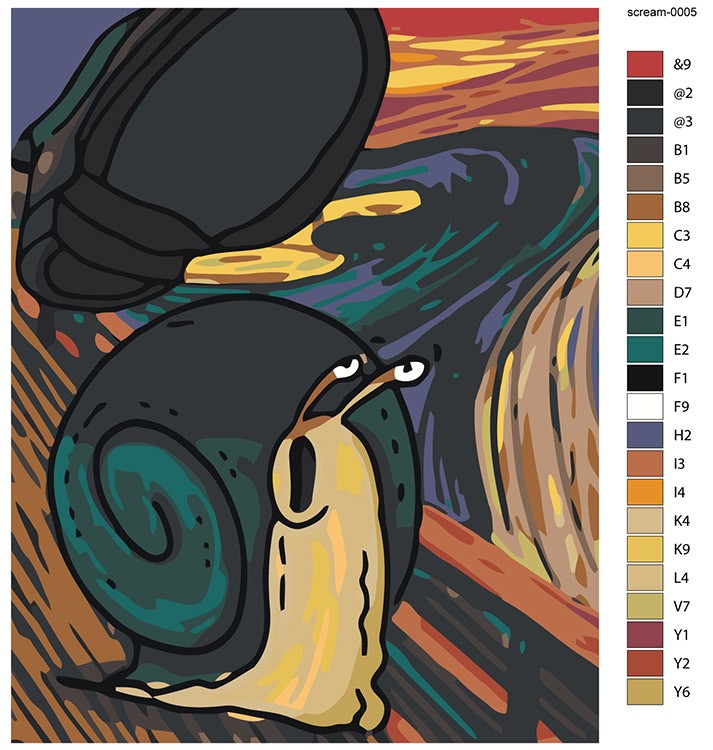 Картина по номерам «Крик Эдвард Мунк: Улитка и человек 40х50» — картинка 2