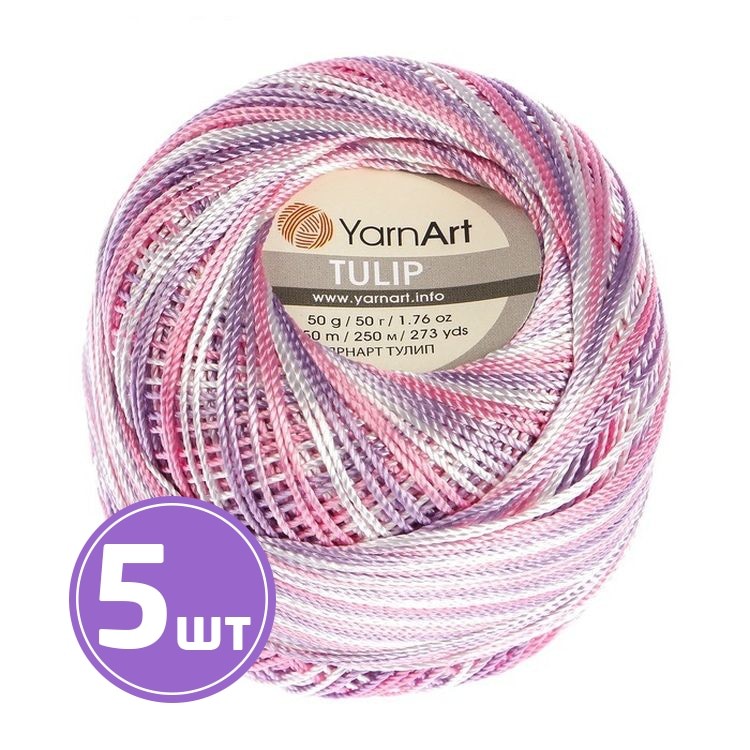 Пряжа YarnArt TULIP (458), мультиколор, 5 шт. по 50 г