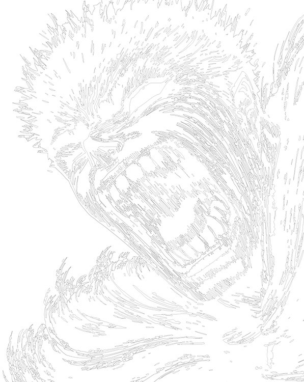 Картина по номерам «Берсерк Berserk манга аниме: Гатс чб» — картинка 3