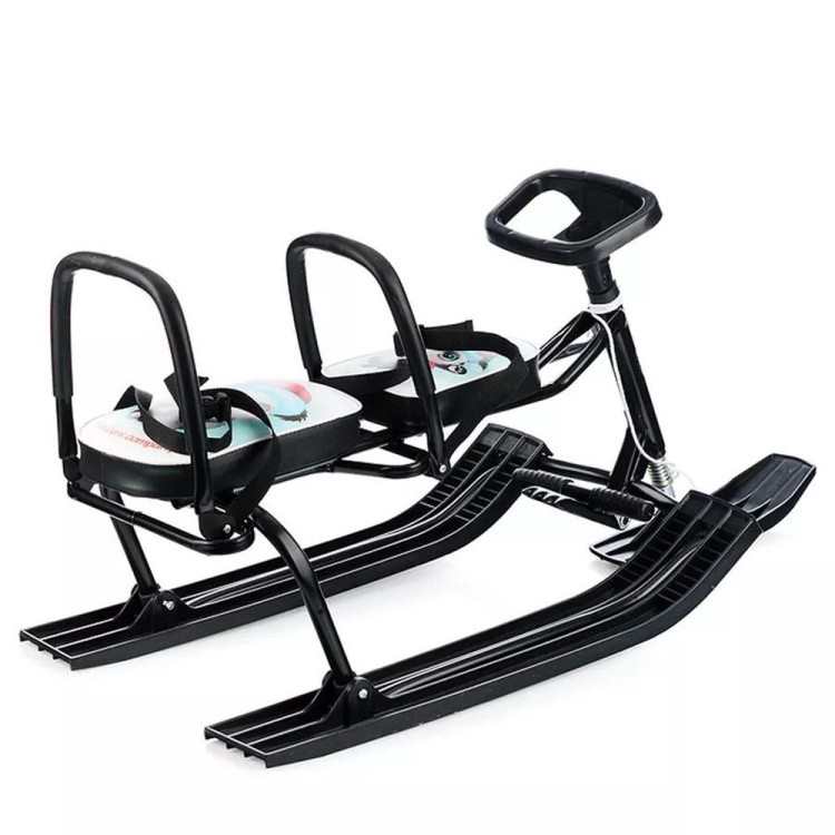 Снегокат детский 503 TWINS BABY со спинкой для двоих Панды — картинка 5