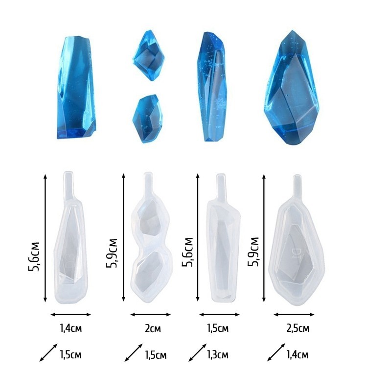 Набор из 4 молдов для создания кулонов — картинка 2