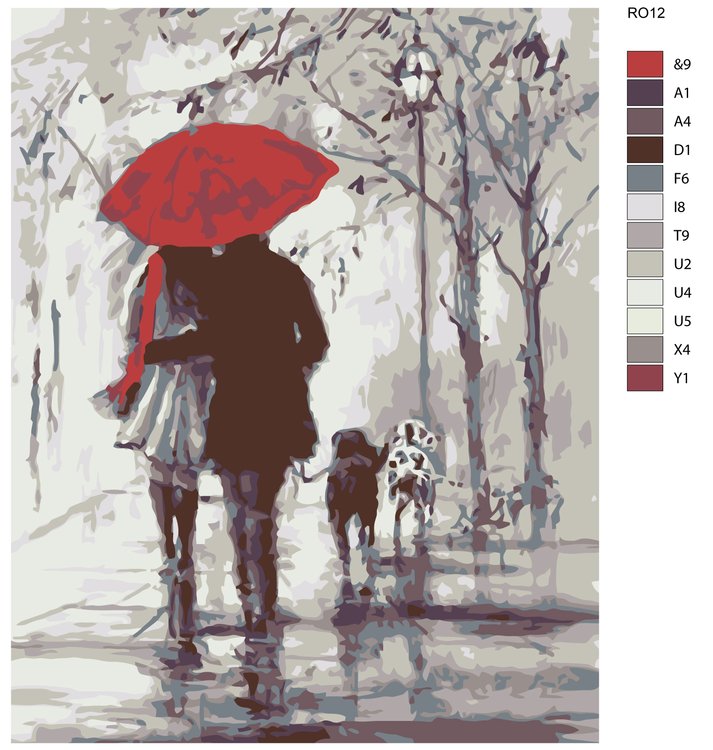 Картина по номерам «Двое под зонтом» — картинка 2