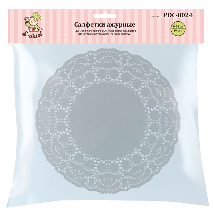 Салфетки ажурные, 24 см, 10 шт., S-CHIEF — картинка 2