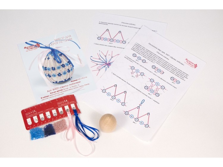 Набор для бисероплетения «Пасхальное яйцо. Цветы любелии» — картинка 2