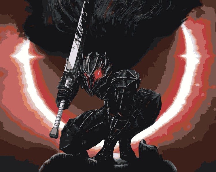 Картина по номерам «Берсерк Berserk манга аниме: Гатс броня»