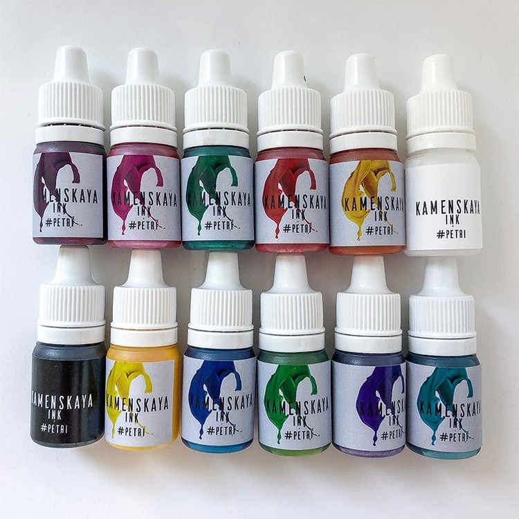 Набор красок для Петри (12 цветов по 5 мл), Kamenskaya Ink — картинка 2