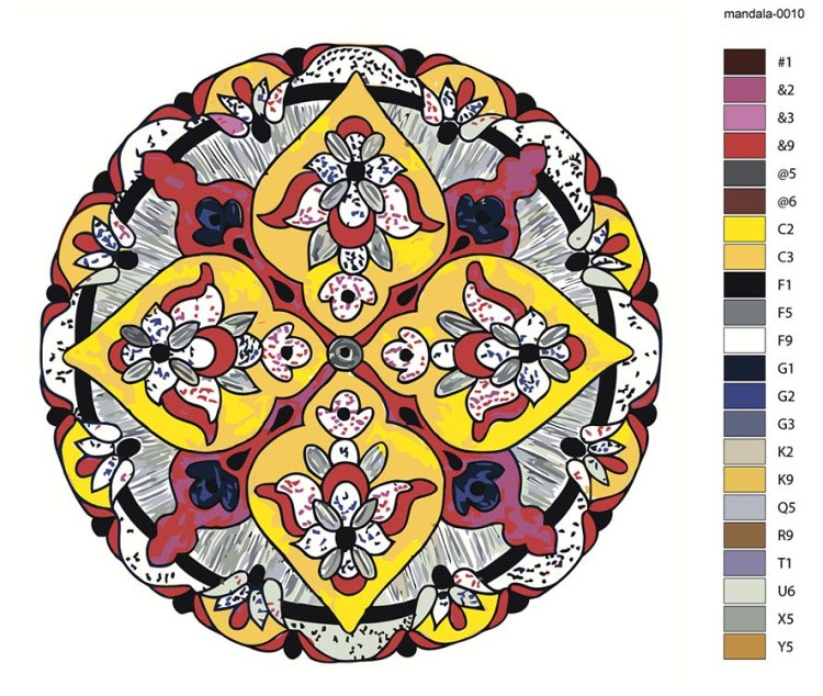 Картина по номерам «Религия, Буддизм: мандала 40x40» — картинка 2