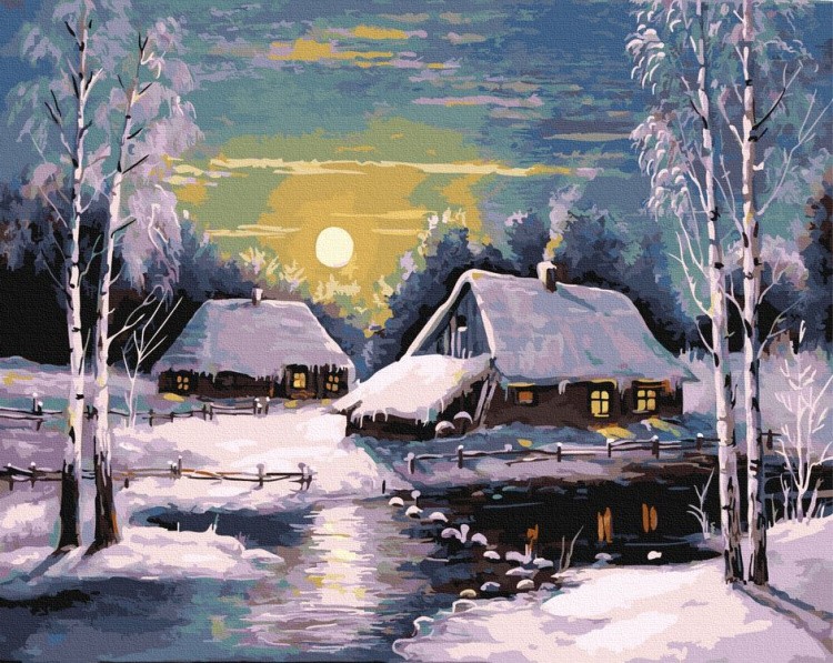 Картина по номерам «Зима на дворе»