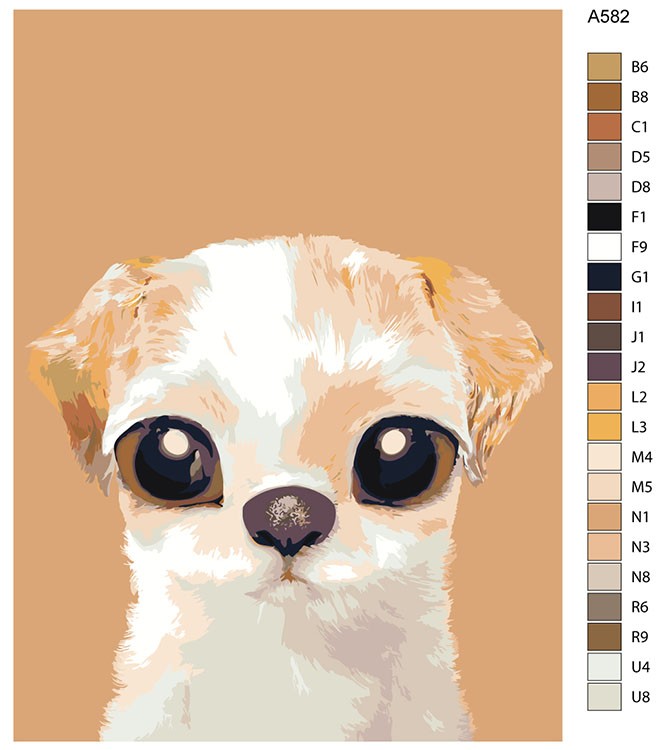 Картина по номерам «Щенок Бисквит» — картинка 2