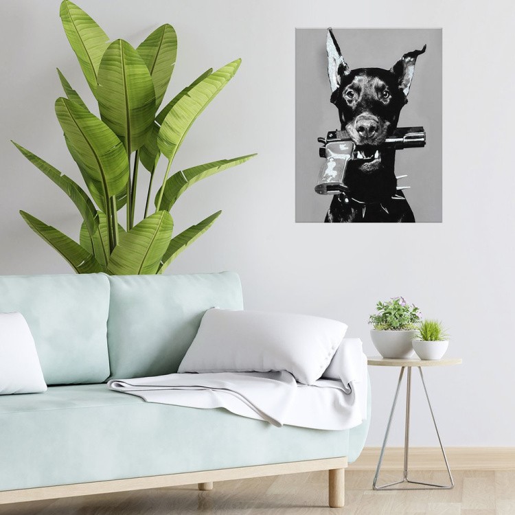 Картина по номерам с поталью платина «Грозный доберман» — картинка 6