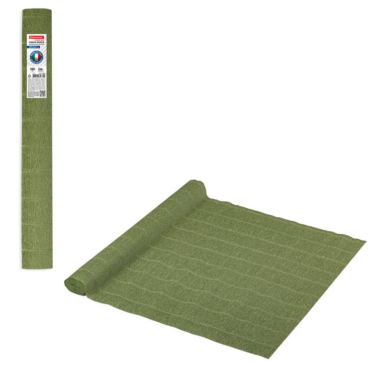 Бумага гофрированная Fiore 180 г/м2, зеленый шалфей (562), 50х250 см, Brauberg
