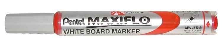 Маркер Maxiflo 4 мм, пулевидный, красный, Pentel