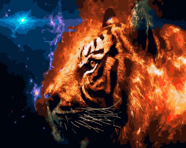 Картина по номерам «Фэнтези с тигром»