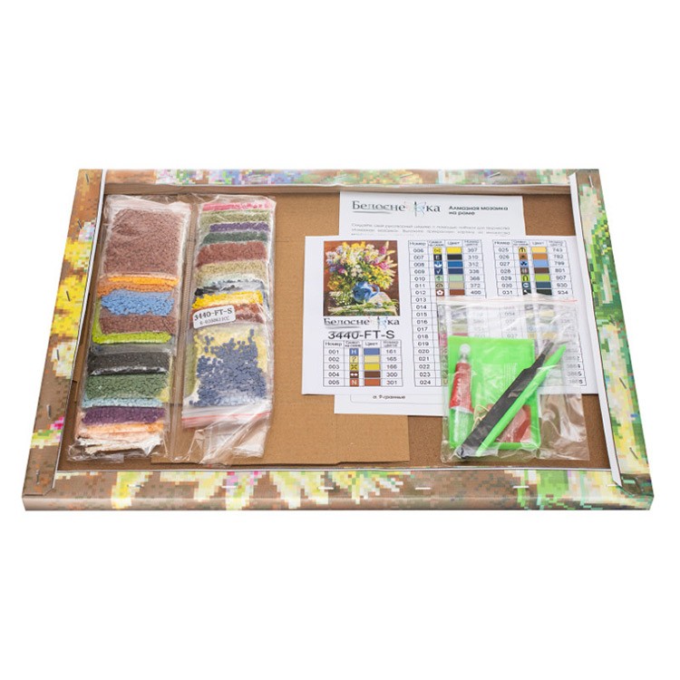 Алмазная вышивка «Букет с подсолнухами и калиной» — картинка 4