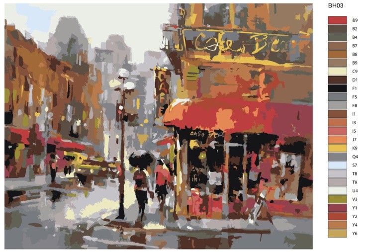 Картина по номерам «Уличное кафе» — картинка 2