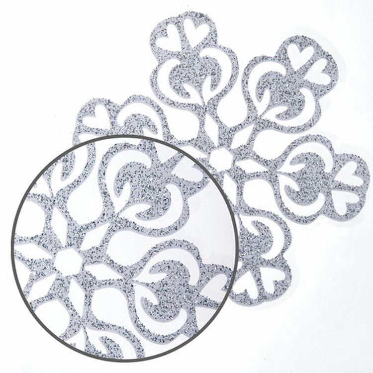 Украшение для окон и стекла «Серебристые снежинки 4» — картинка 5