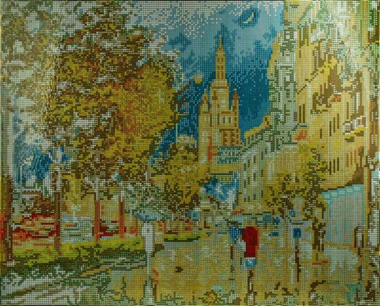 Алмазная вышивка «Вечерний свет Садового кольца» — картинка 2