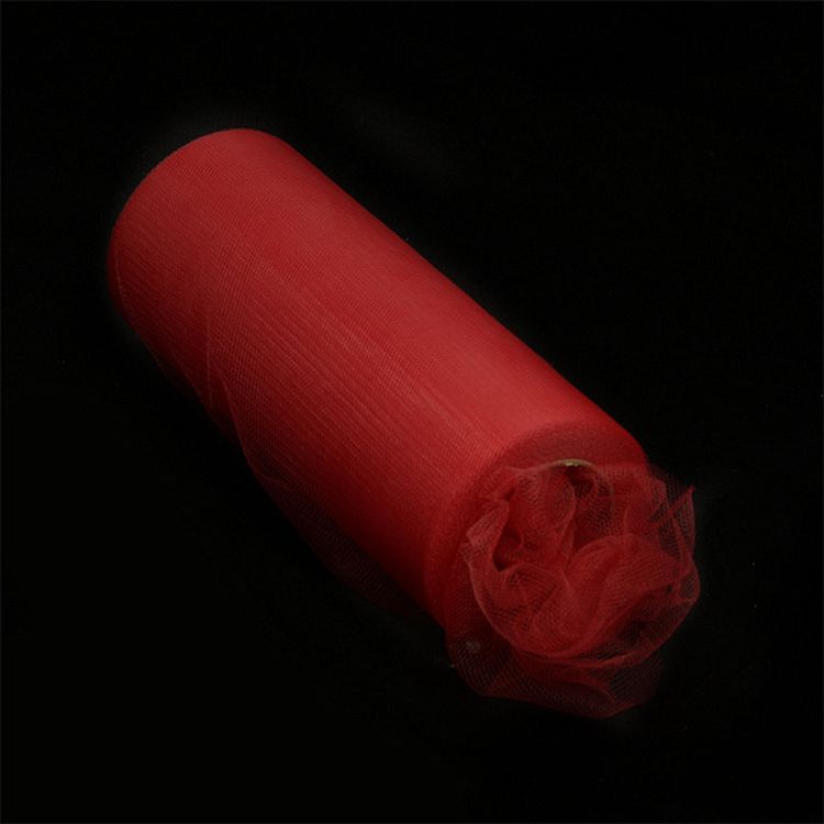 Фатин средней жесткости в шпульках, 22,86 м x 15 см, 11 г/м², цвет: темно-красный, TBY