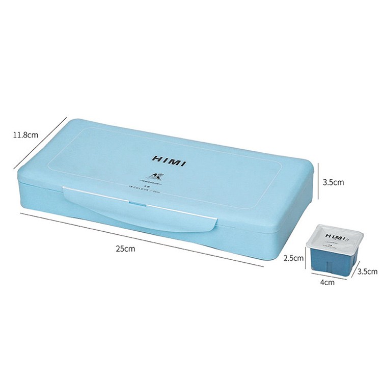 Набор гуашевых красок HIMI голубой 18 цветов по 30 мл — картинка 5