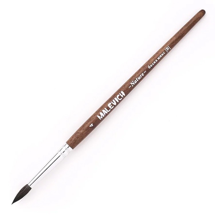 Кисть из белки микс Малевичъ Nature, круглая, №4 — картинка 2