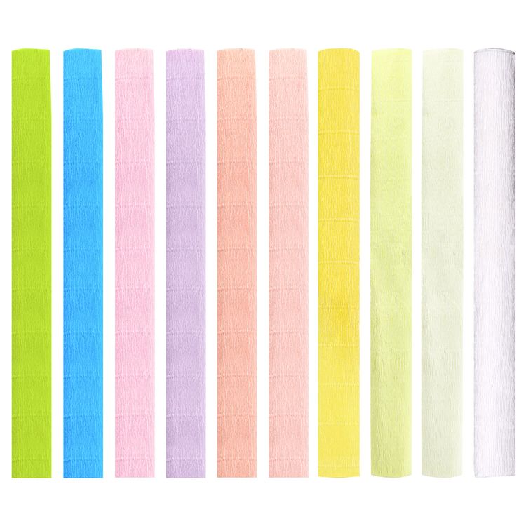 Набор гофрированной (креповой) бумаги 110 г/м2, 10 рулонов 50х250 см, пастель, ОСТРОВ СОКРОВИЩ — картинка 2