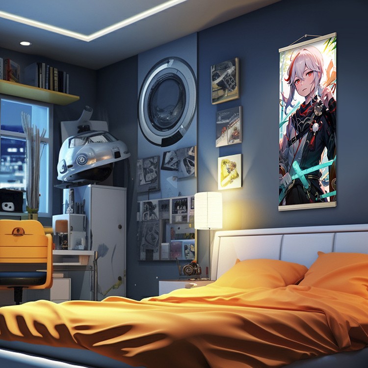 Картина по номерам со светящейся краской «Панно Геншин Кадзуха» — картинка 3