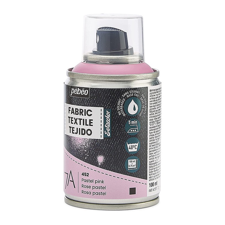 Краска для текстиля 7А Spray (аэрозоль), цвет: пастельный розовый, 100 мл, Pebeo — картинка 3