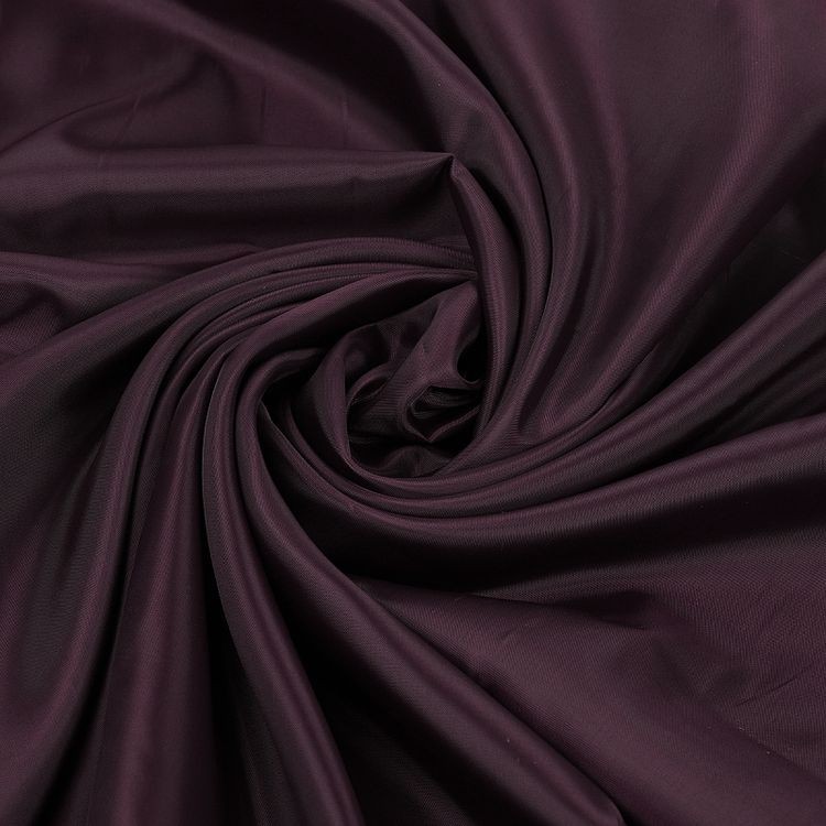 Ткань подкладочная Таффета, 10 м x 150 см, 60 г/м², цвет: темный баклажан, IDEAL