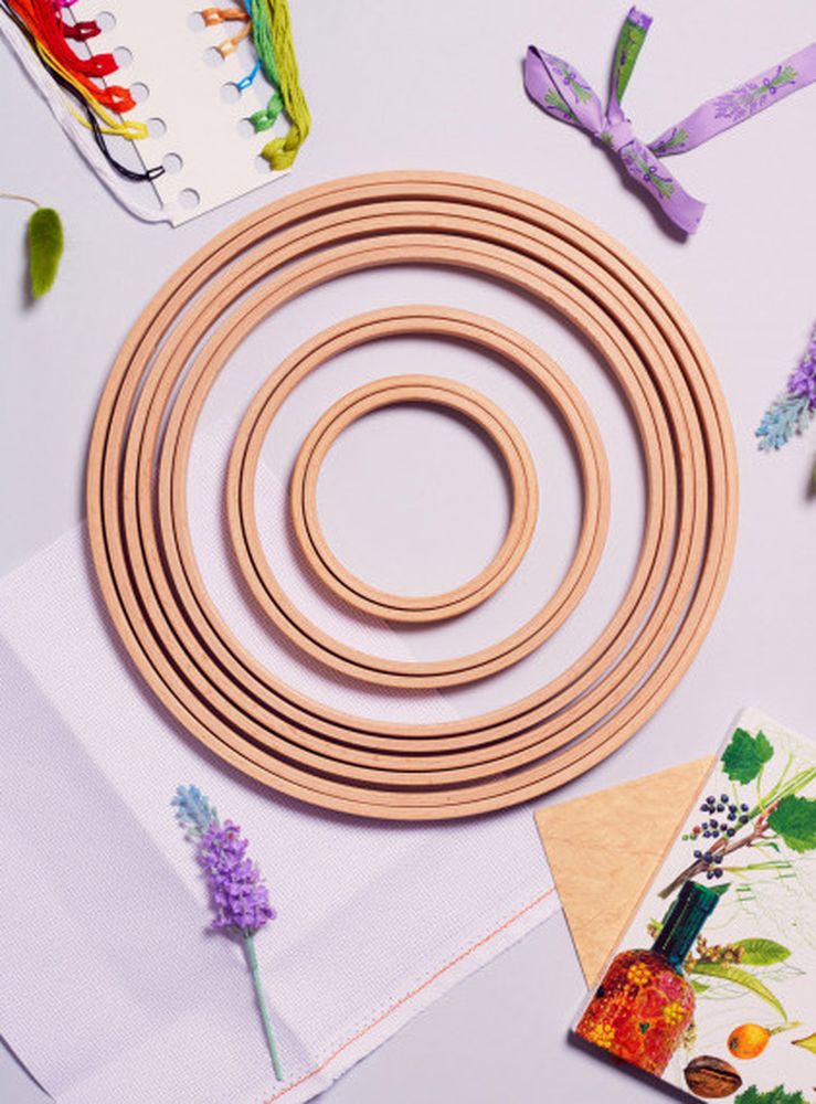 Пяльцы деревянные без винта, диаметр 22 см, h=16 — картинка 2