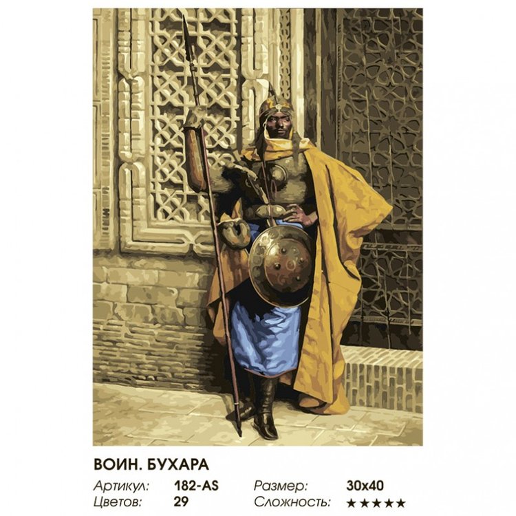 Картина по номерам «Воин. Бухара» — картинка 2