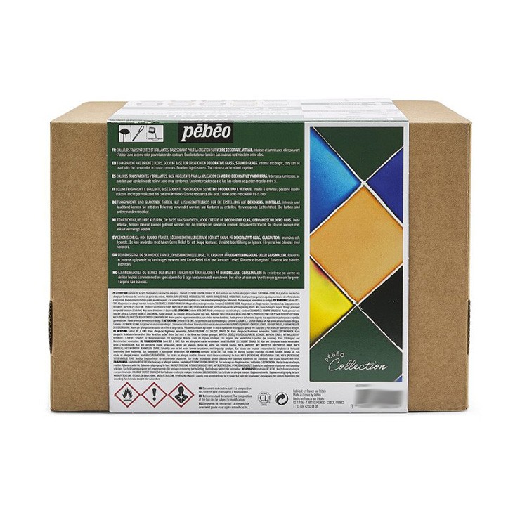 Набор красок Vitrail «Коллекция» по стеклу и металлу с аксессуарами PEBEO, 10 цв., 45 мл — картинка 4