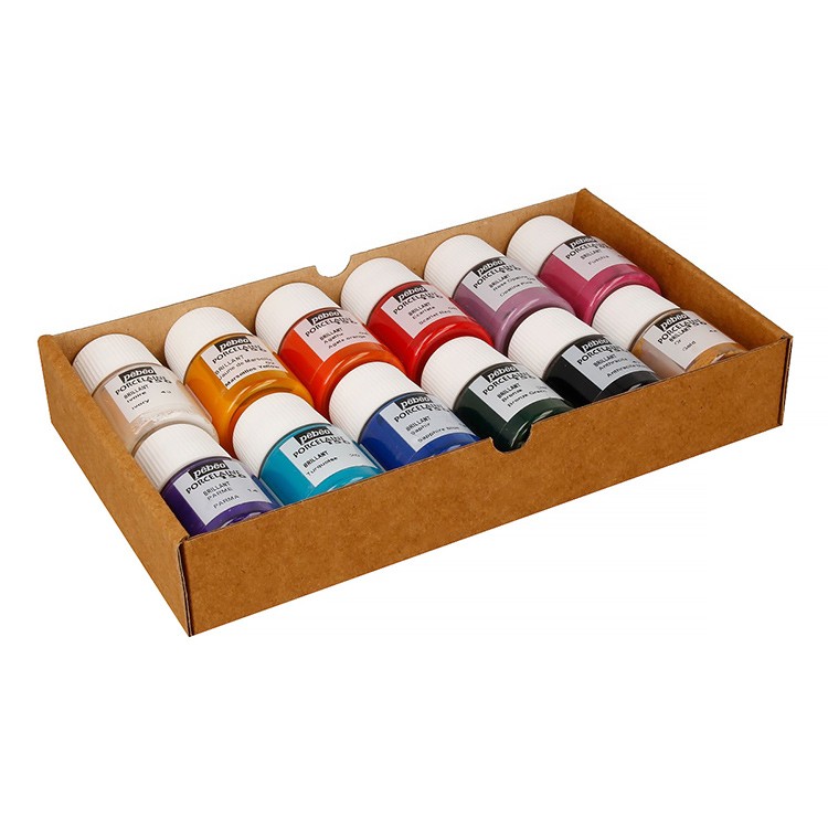 Набор красок Porcelaine 150 «Исследование» по фарфору и керамике, под обжиг, 12 цв., 20 мл, Pebeo — картинка 3