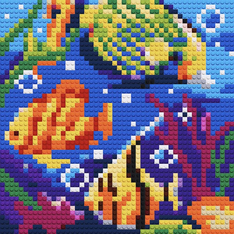 Картина-мозаика из конструктора PIXELIM «Рыбки» — картинка 3