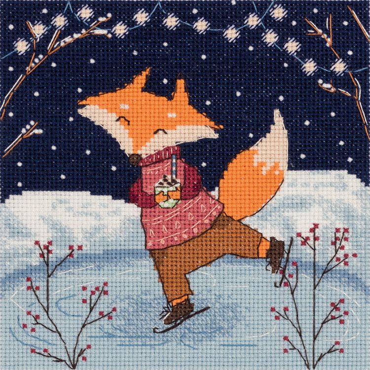 Набор для вышивания «Открытка. Вечер на катке» — картинка 3