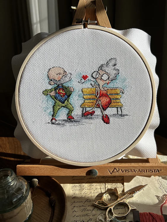 Набор для вышивания «Бабушка на свидании» — картинка 2