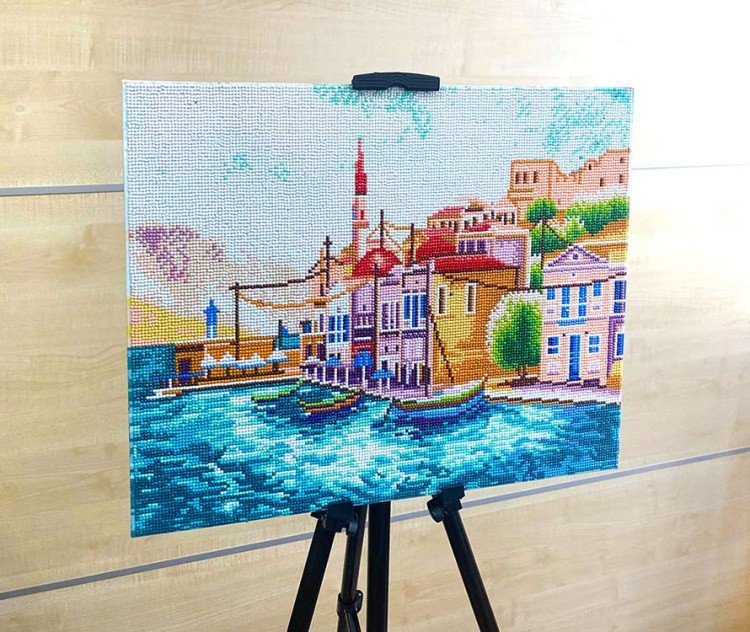 Напольный металлический мольберт-тренога зеленый с ручкой — картинка 8