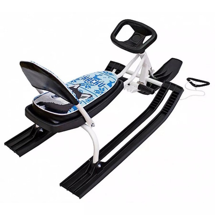 Снегокат детский 104 Comfort Хаски со спинкой (синий) — картинка 5